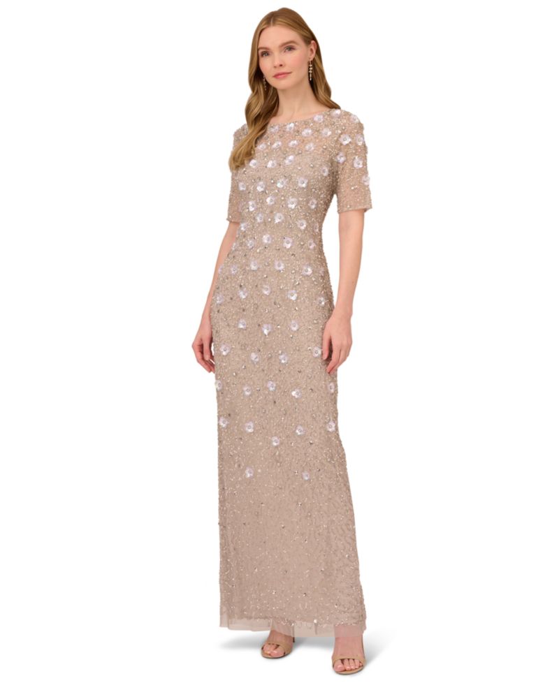 Women's Embellished Floral Sheath Dress