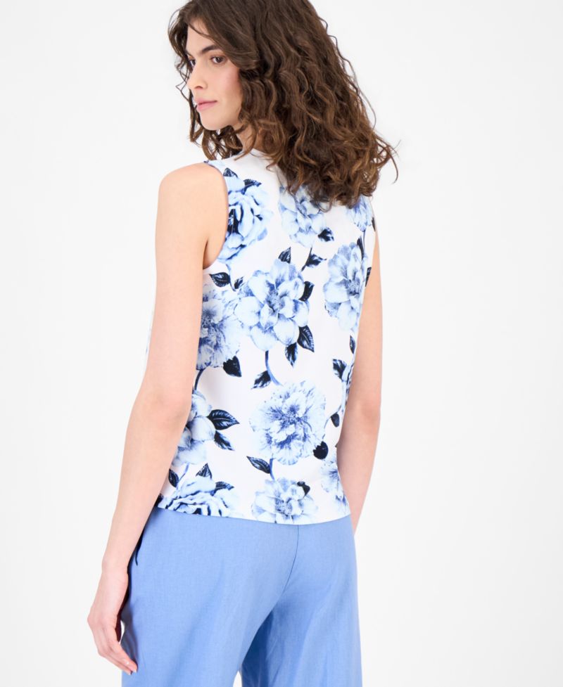 Women's Sleeveless Asymmetric Pleated Top