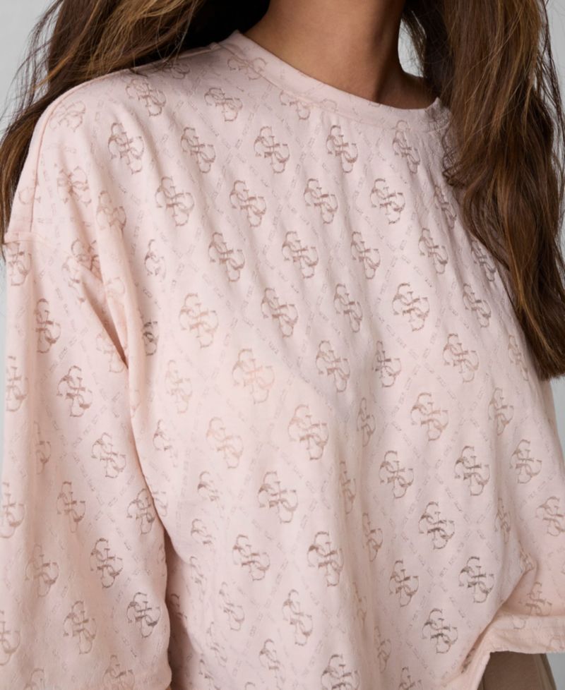 Women's 4G Rhombus Jacquard Crewneck Short-Sleeve Knit T-Shirt