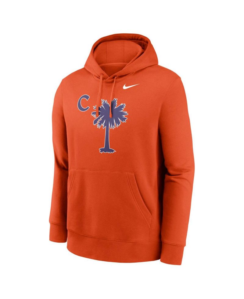 Men's Orange Clemson Tigers Palmetto C Club Fleece Pullover Hoodie