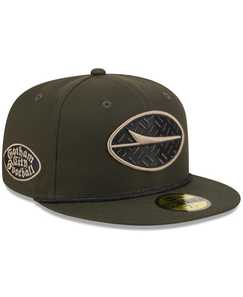 Men's Gotham Green New York Jets 2025 Rivalries Collection Sideline Rope 59FIFTY Fitted Hat