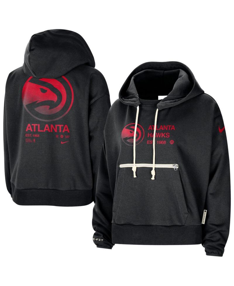 Women's Black Atlanta Hawks Courtside Standard Issue Performance Pullover Hoodie