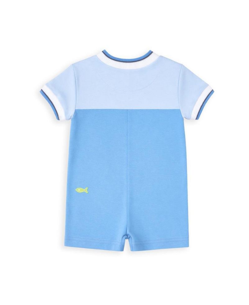 Baby Boy Knit Shortall With Scuba Alligator