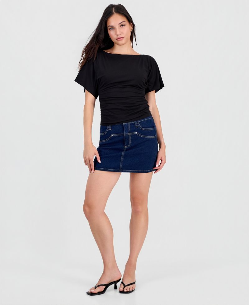 Women's Boat-Neck Flutter-Sleeve Top