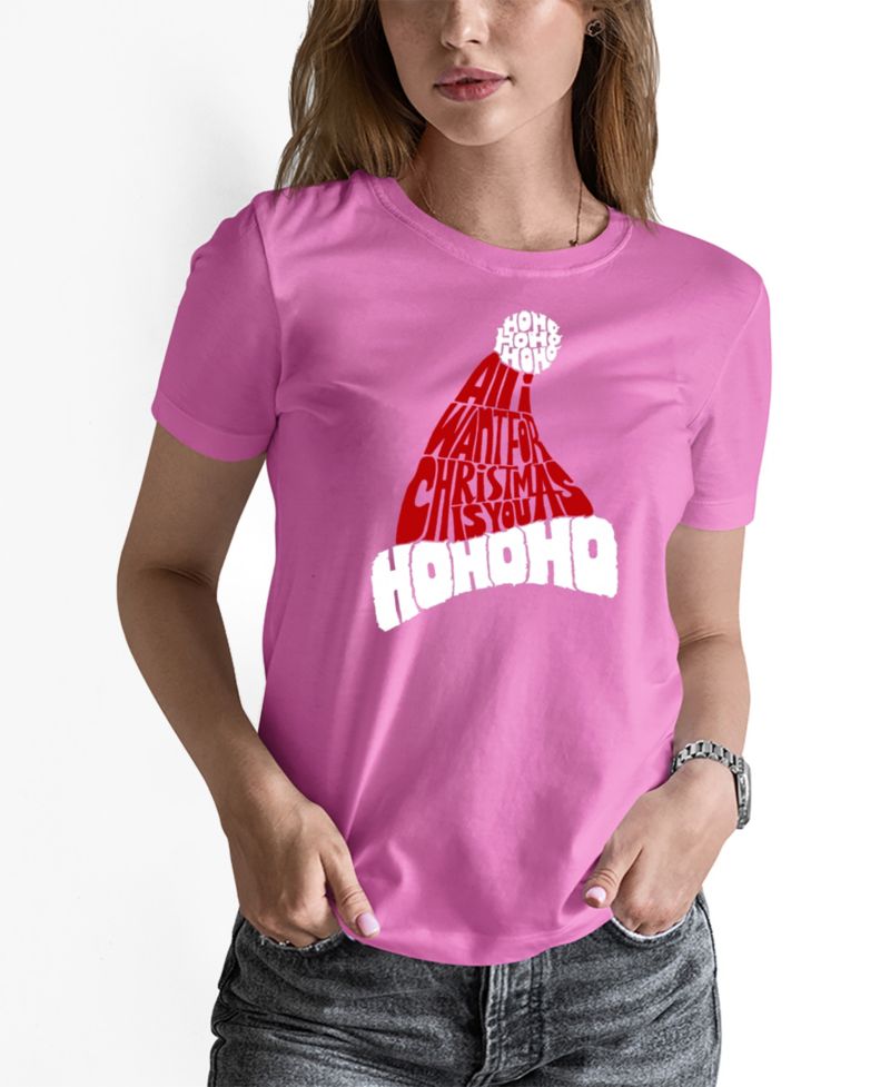 Women's All I Want for Christmas is You Word Art Crew Neck T-Shirt