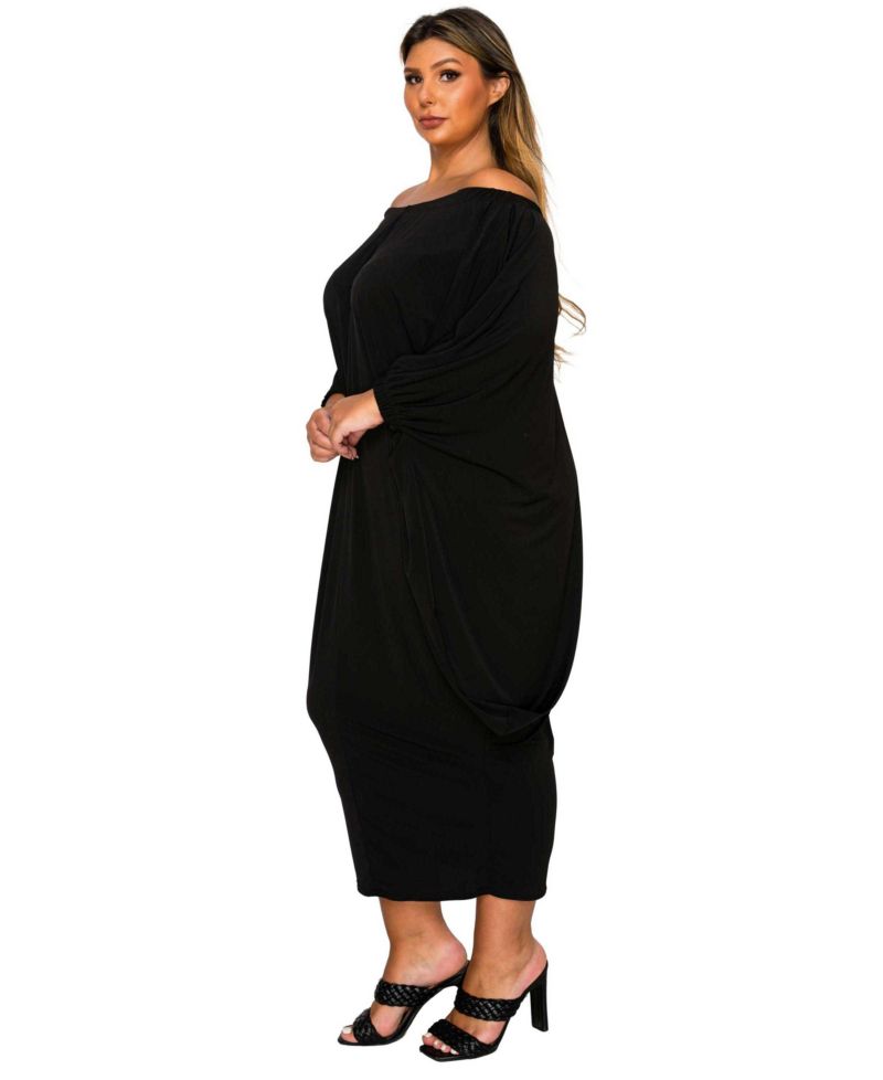 Plus Size Eero Off Shoulder Taper Hem Dress