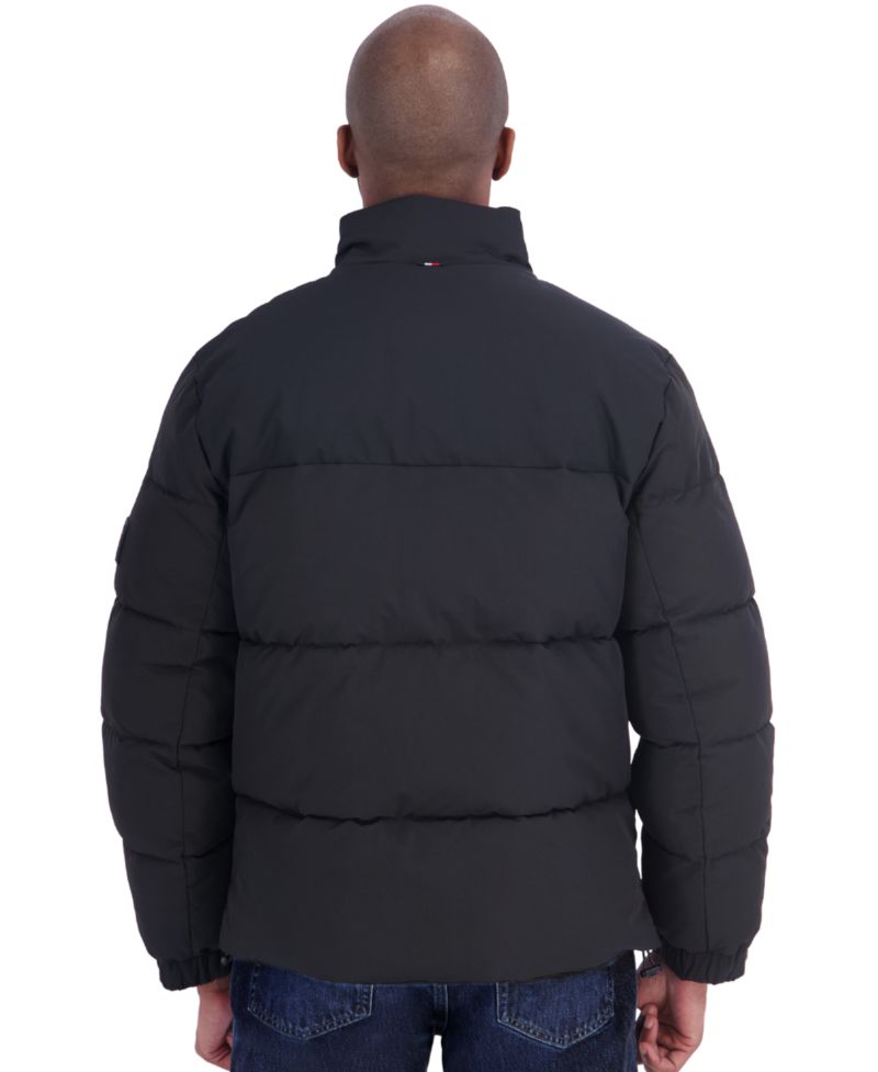 Men's Unhood Mix Media Puffer Jacket