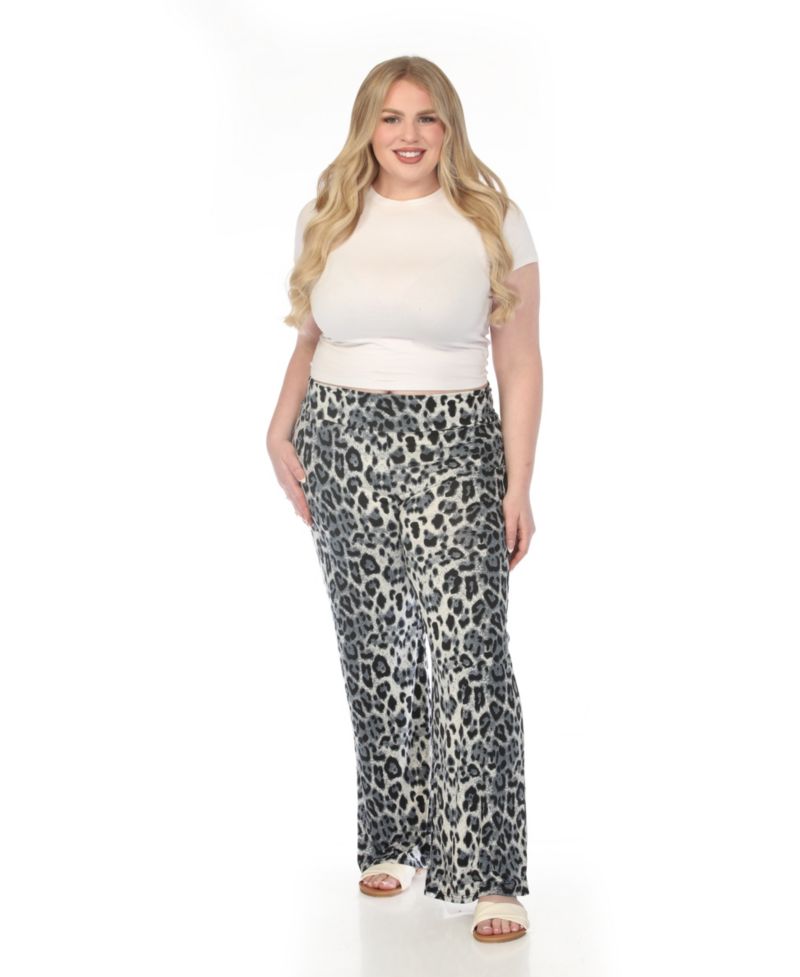 Plus Size High-Waist Floral Wide-Leg Pants