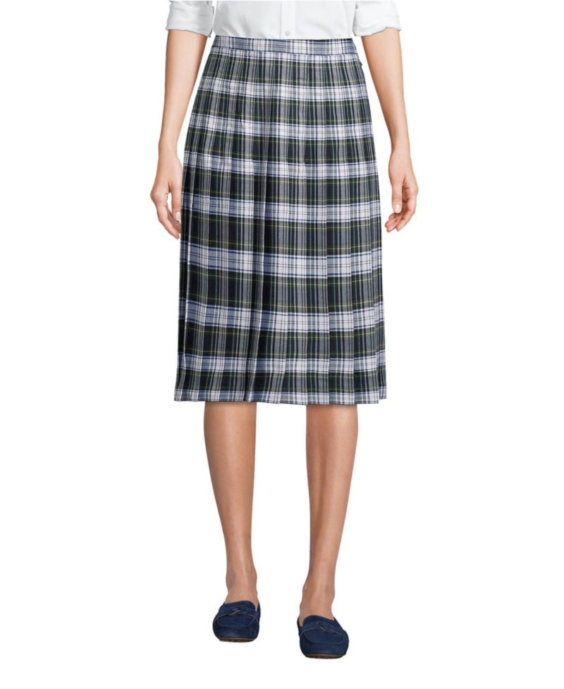Women's Plaid Pleated Skirt Below the Knee