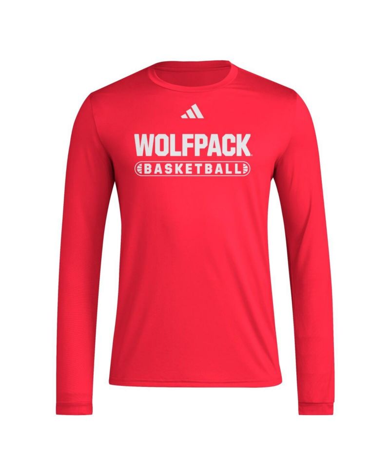 Men's Red NC State Wolfpack On-Court Pregame Long Sleeve T-Shirt