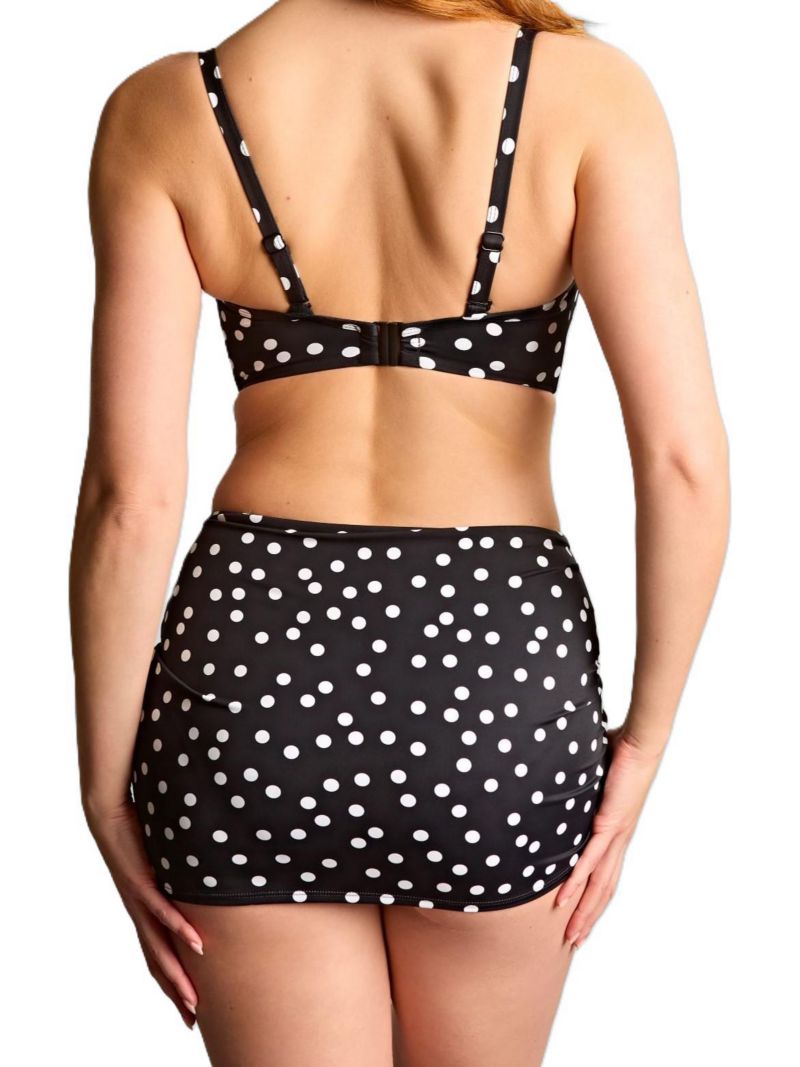 Women's Polka Dot Assymetrical Adjustable Tie Bikini Skirt Bottom