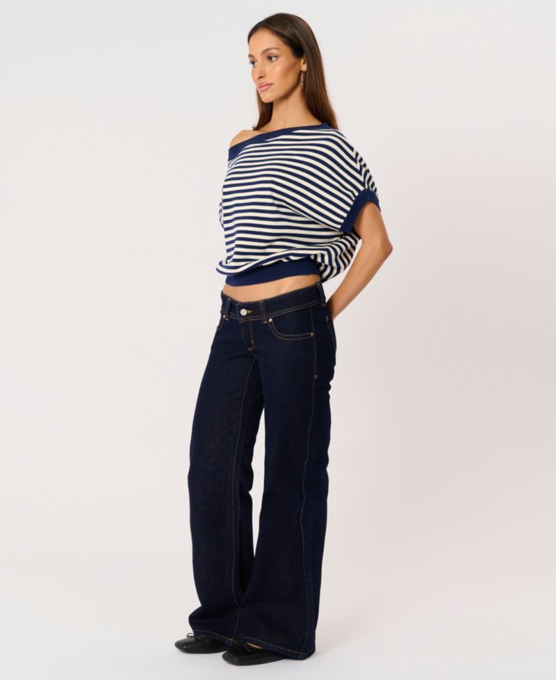 Women's Boat Neck Cold Shoulder Top