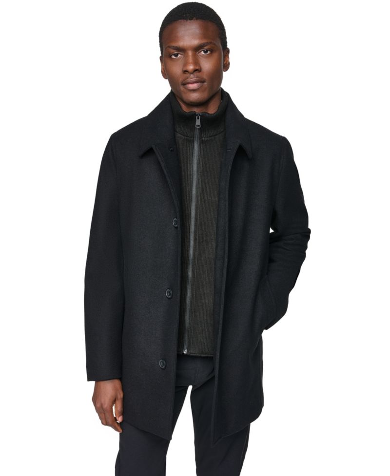 Men's Classic-Fit Wool-Blend Mid-Length Coat