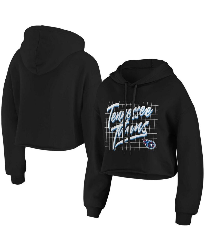 Women's Black Tennessee Titans Domestic Cropped Pullover Hoodie