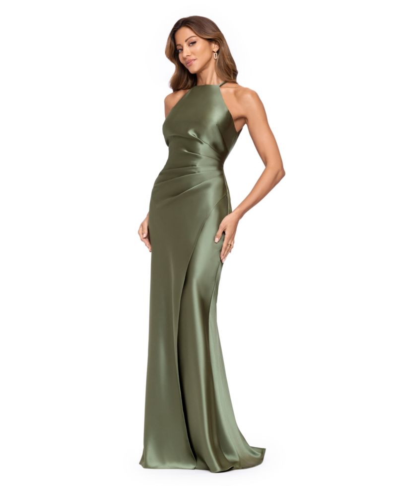 Women's Satin Halter Gown