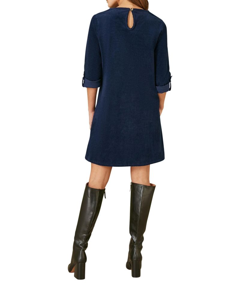 Women's Cord Tunic Dress With Pockets