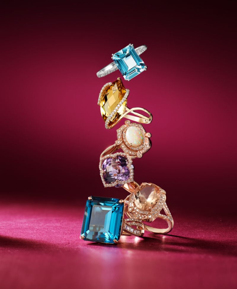 EFFY® Amethyst (5-3/4 ct. t.w.) and Diamond (1/5 ct. t.w.) Clover Ring in 14k Rose Gold