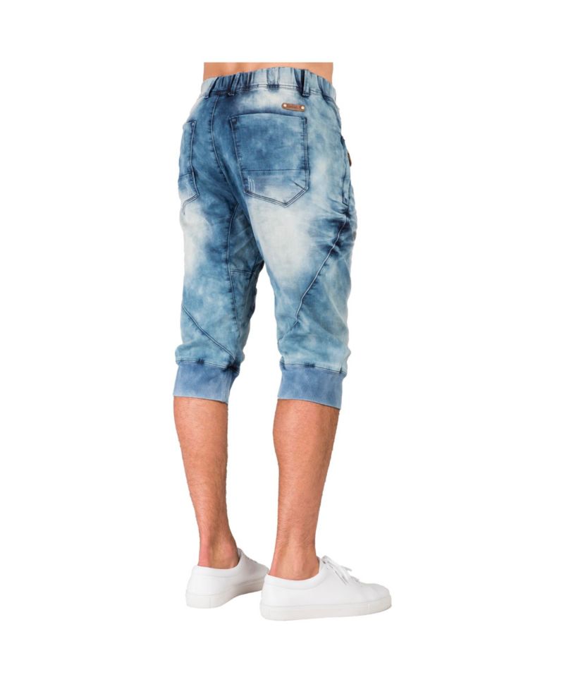 Men's Premium Knit Denim Jogger Capri Shorts