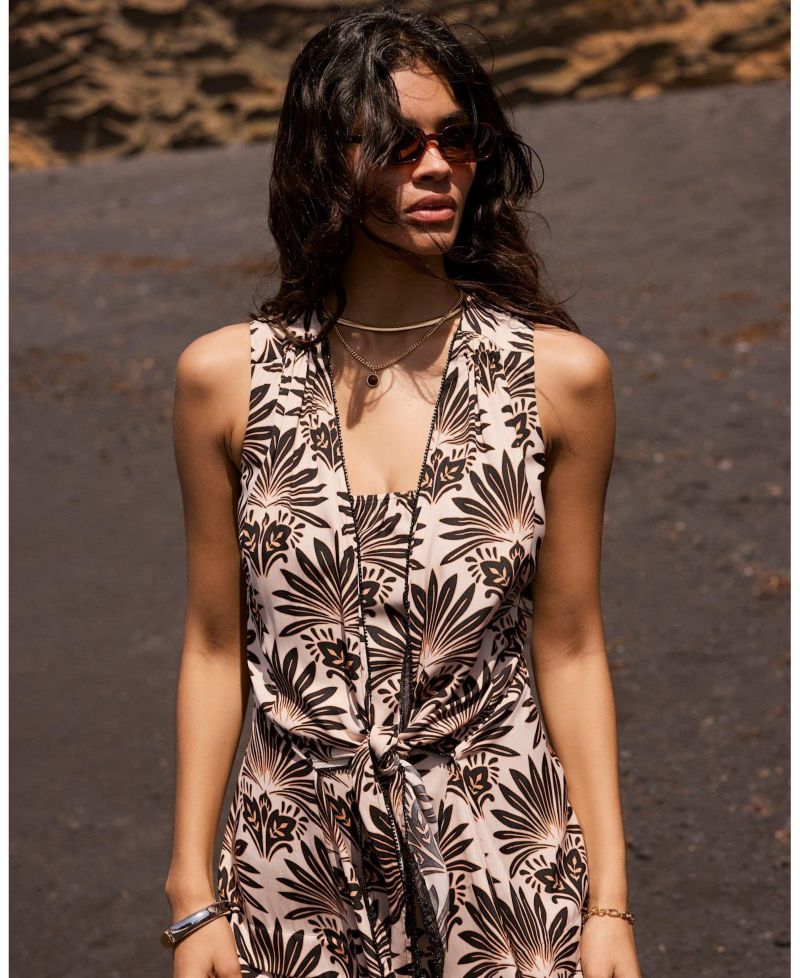 Women's Floral-Print Square-Neck Midi Dress