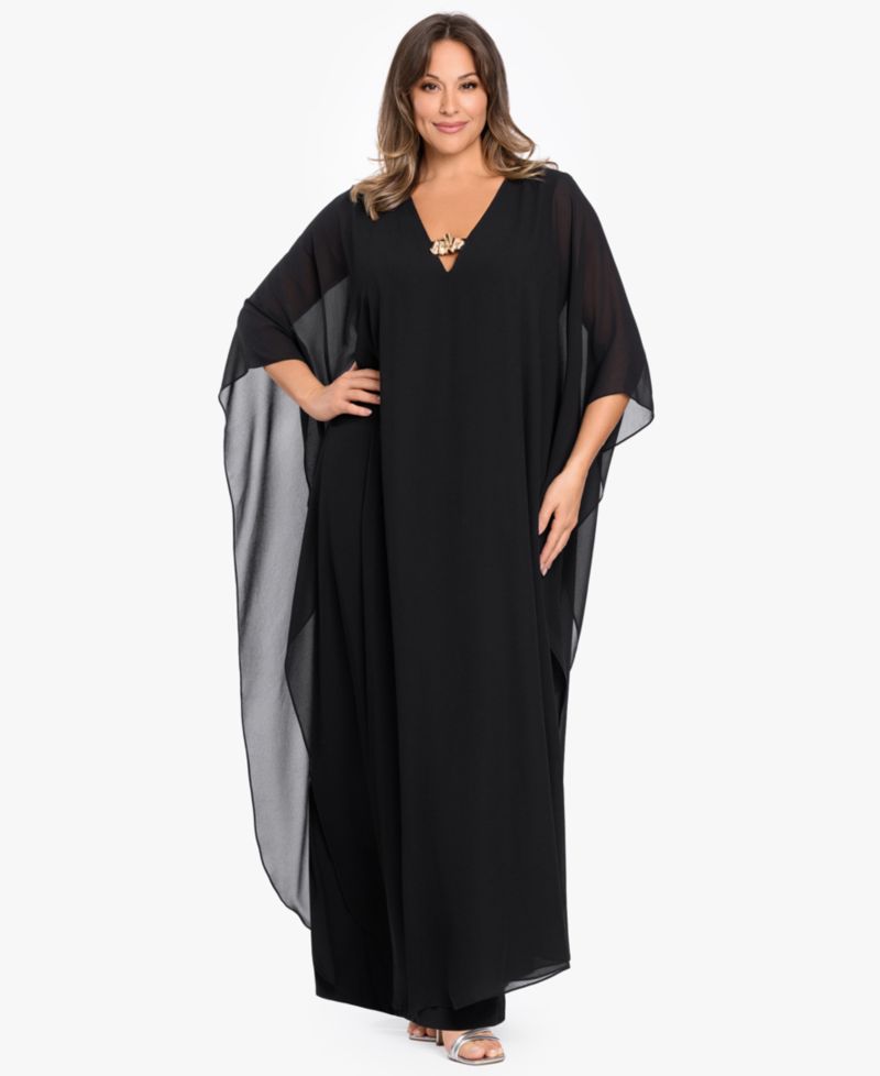 Plus Size V-Neck Long Kaftan Dress