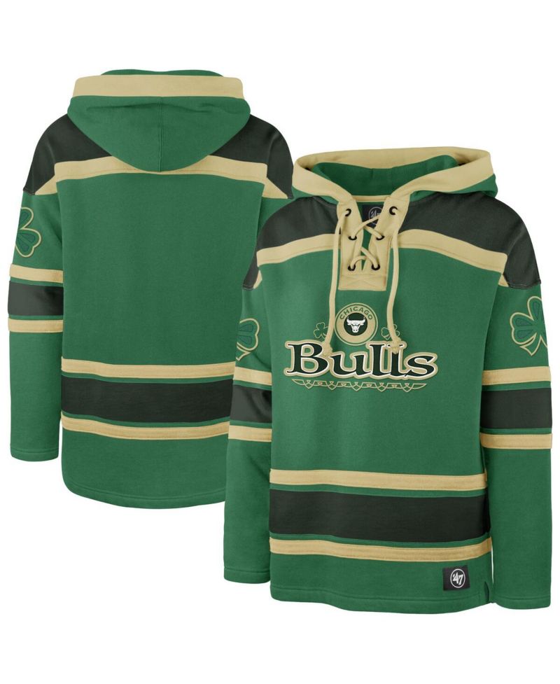 Men's Kelly Green Chicago Bulls McLucky Superior Lace-Up Pullover Hoodie
