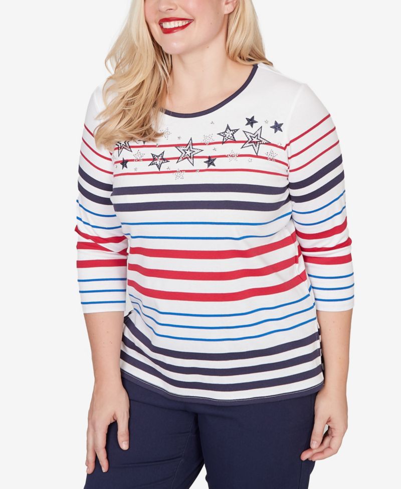 Petite Lady Liberty Stars and Stripes Americana Top