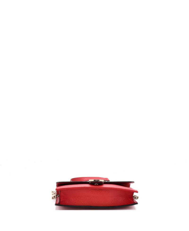 Interlocking Leather Wallet on Chain Crossbody