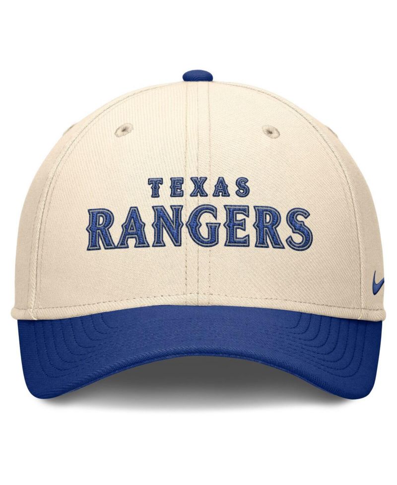 Men's Natural/Royal Texas Rangers Statement Rise Performance Flex Hat