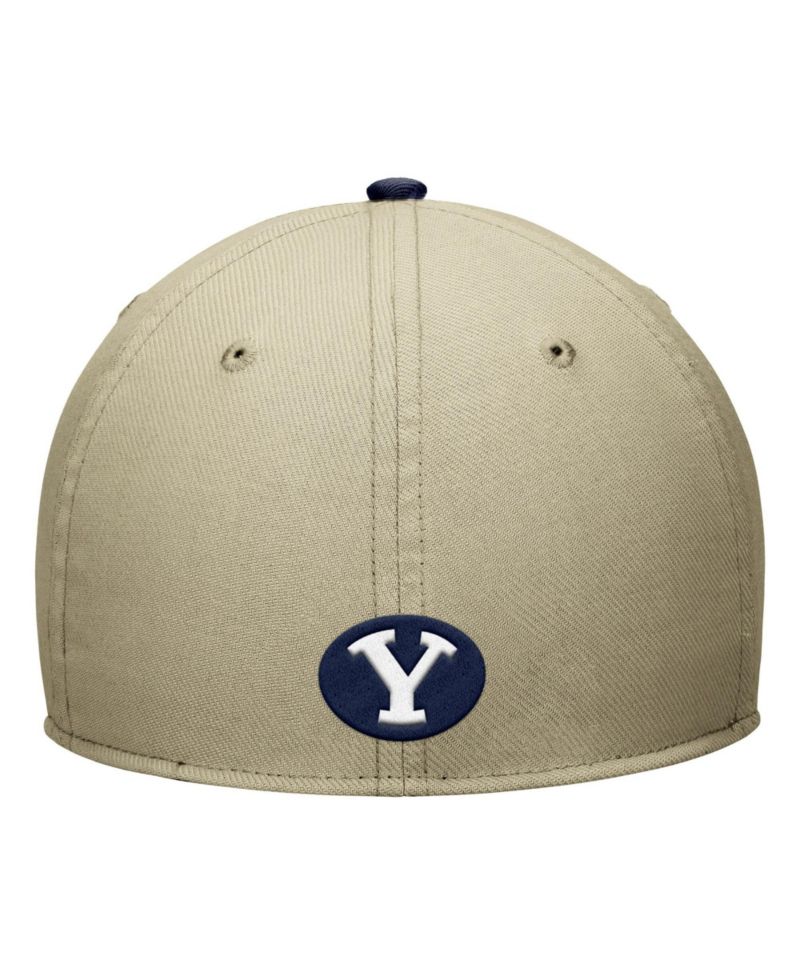 Men's Beige/Navy BYU Cougars Dri-FIT SwooshFlex Hat