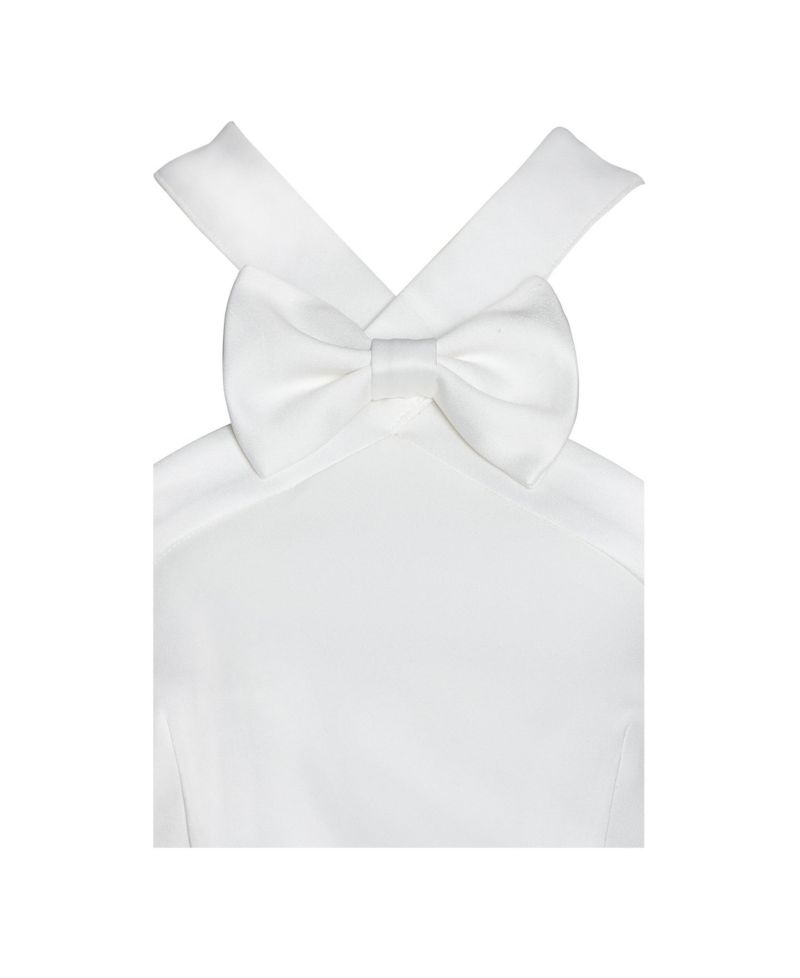 Women's Barbra White Cross Straps Bodycon Mini Dress with Bubble Hem