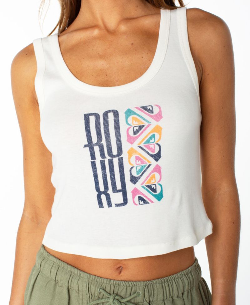 Women's Oceanview Scoop Baby Rib Crop Graphic Tank Top