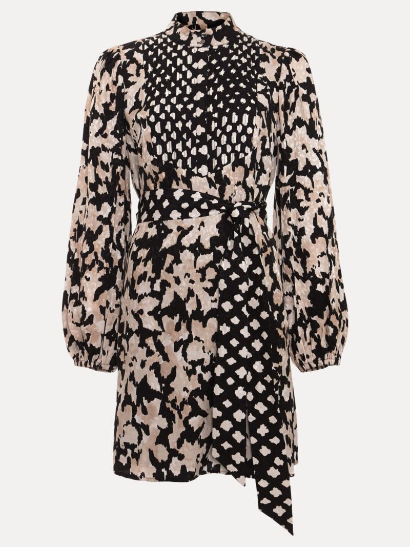Women's Dolly Mandarin Collar Mini Shirt Dress