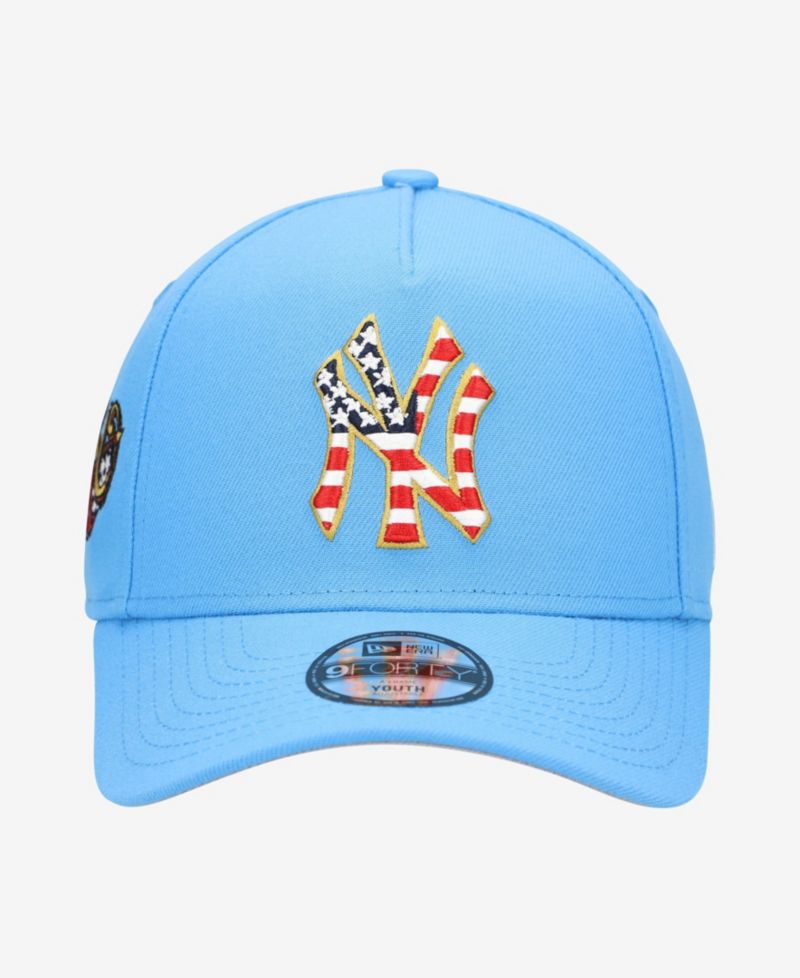 Big Boys and Girls Light Blue New York Yankees Celebrate America's 250th 9FORTY A-Frame Adjustable Hat