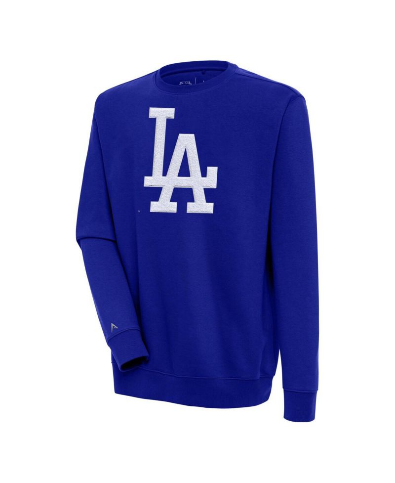 Men's Royal Los Angeles Dodgers Victory Crewneck Chenille Pullover Sweatshirt