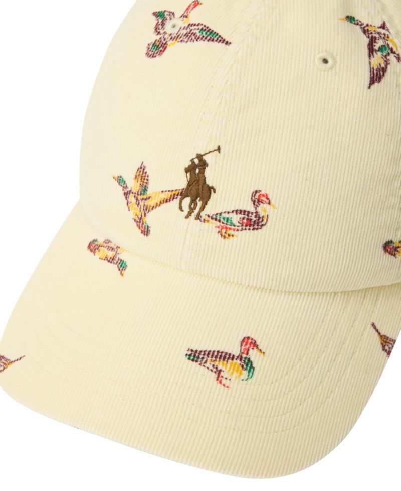 Corduroy Duck-Print Baseball Cap