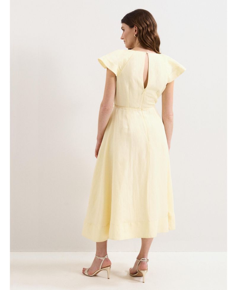 Women's Matilda Ruffle Linen Midi Dress