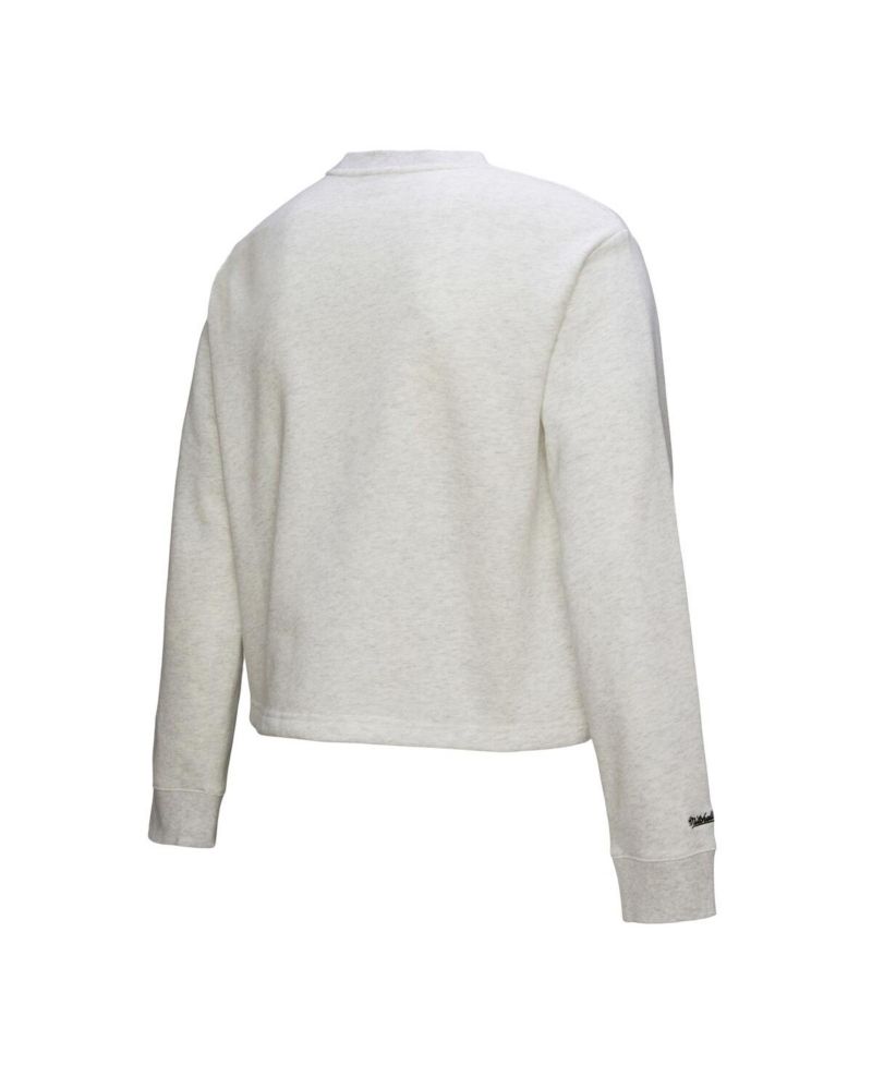 Women's Heather Gray Philadelphia Phillies Cropped Toggle Pullover Sweatshirt