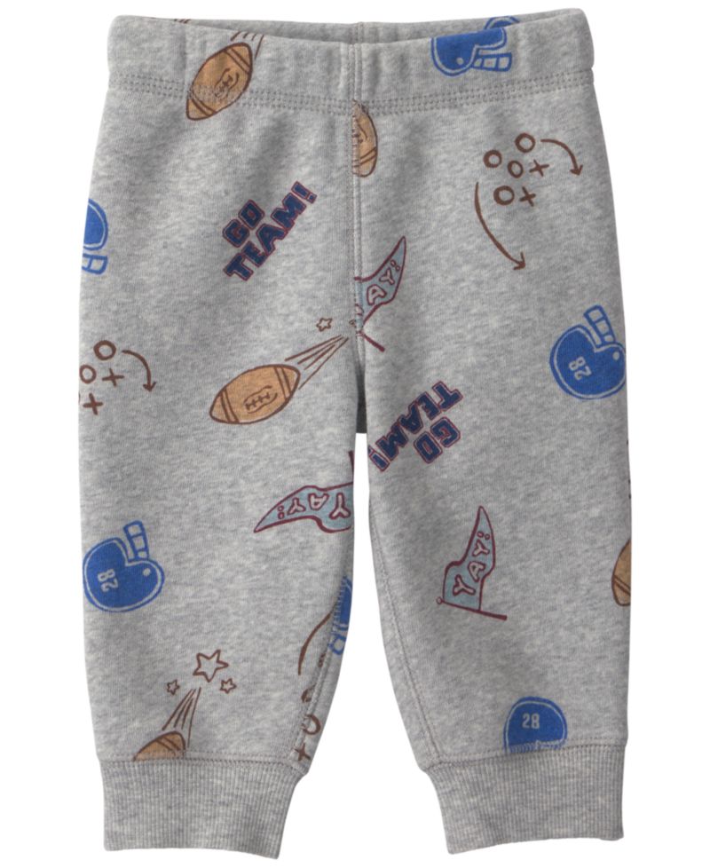 Baby Boys' Go Team Football Fleece Layering Short-Sleeve Bodysuit, Jacket and Pants, 3-Piece Set
