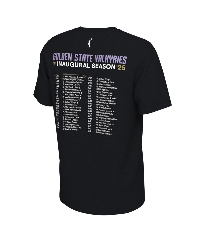 Men's and Women's Eclipse Black Golden State Valkyries 2025 Inaugural Season First of a Lifetime Schedule T-Shirt