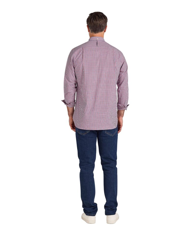 Men's Check Long Sleeve Collared Shirt