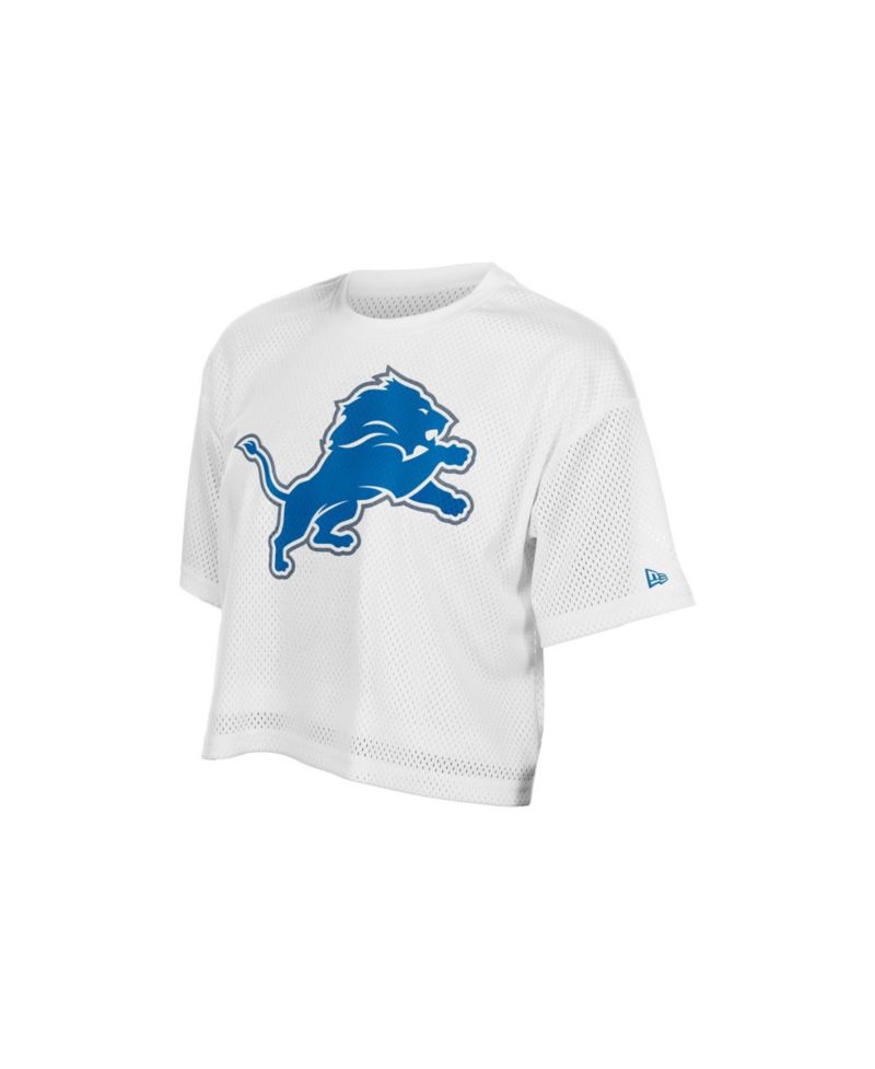 Women's Detroit Lions Cropped Boxy Mesh T-Shirt