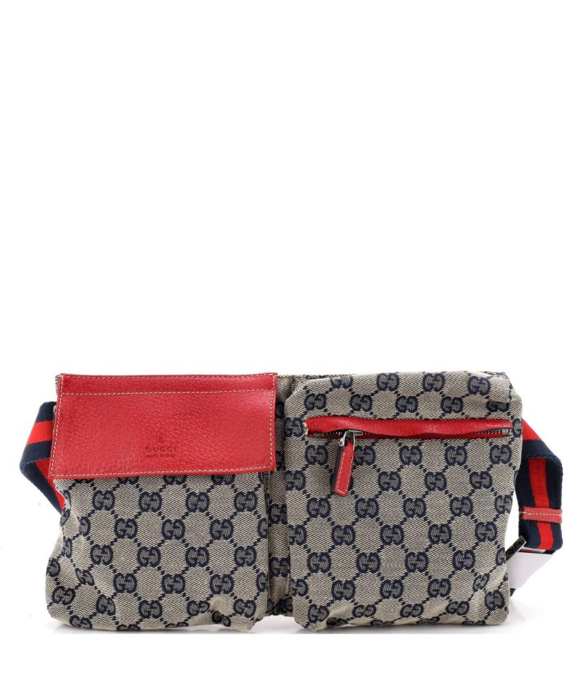 Vintage Double GG Canvas with Leather Belt Bag