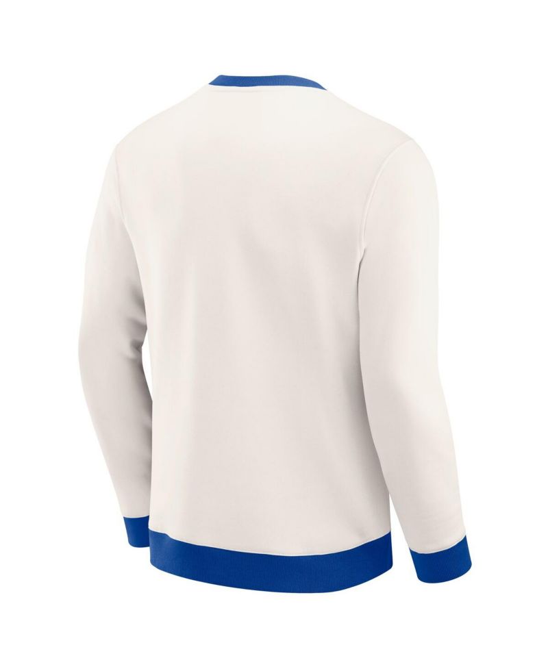 Men's Cream Buffalo Bills Color Block Pullover Sweatshirt