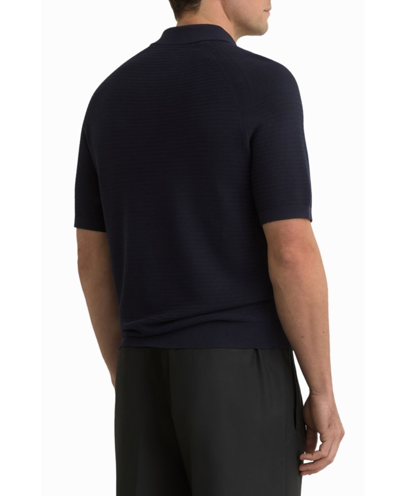 Men's Estate Textured-Knit Half-Zip Polo Shirt