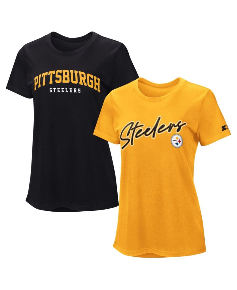 Women's Black/Gold Pittsburgh Steelers Combo Pack T-Shirt