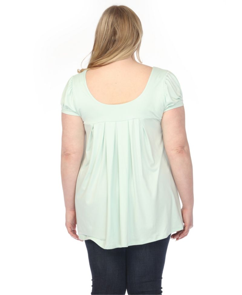 Plus Size Cap-Sleeve Pleated Top