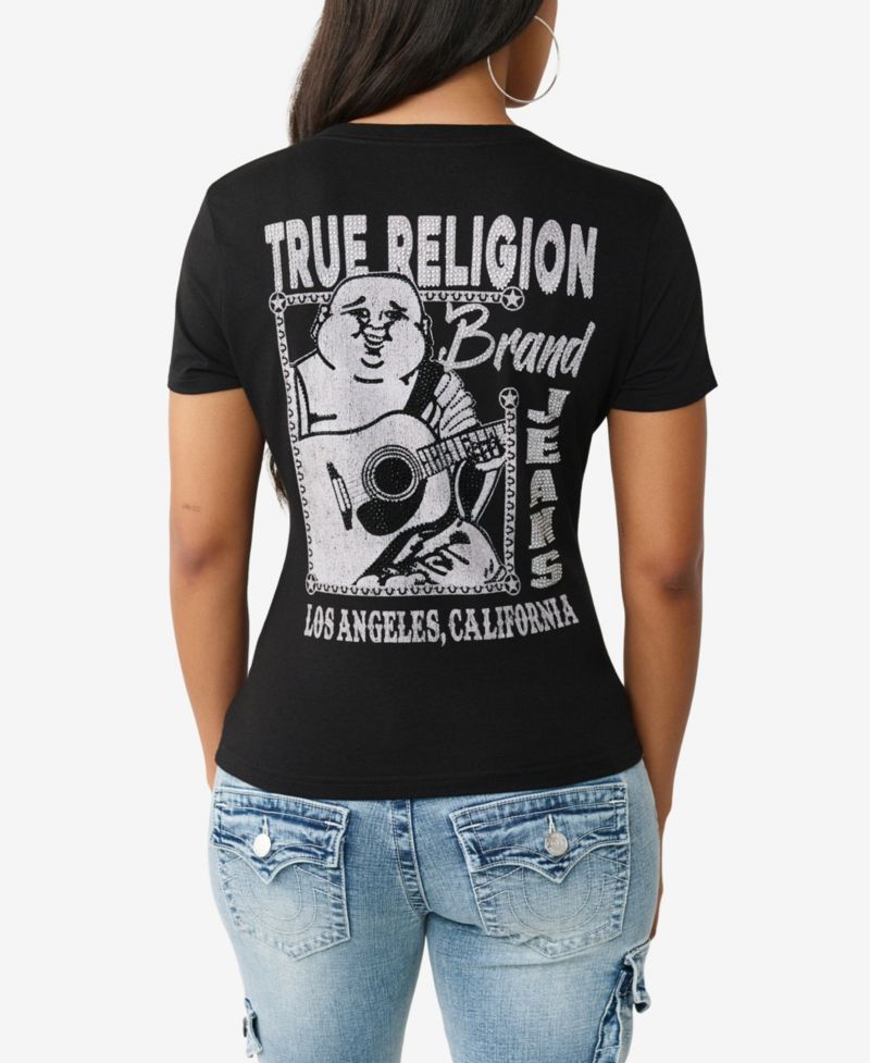 Women's Crystal Buddha V-Neck T-Shirt