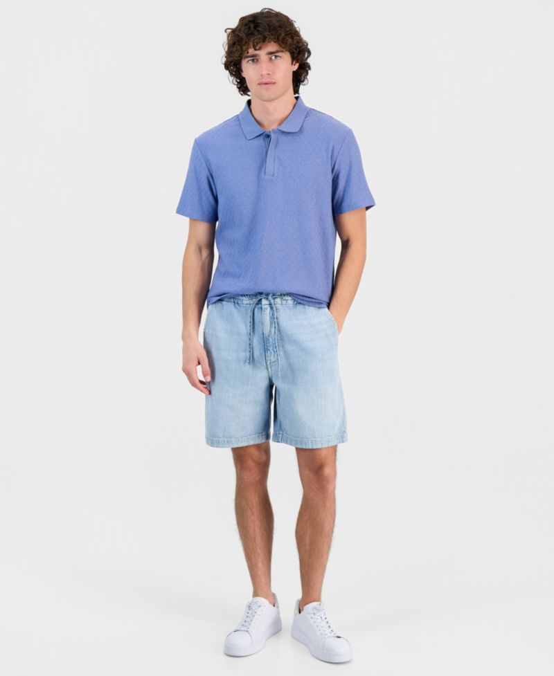 Men's Diagonal Texture Interlock Zip Polo