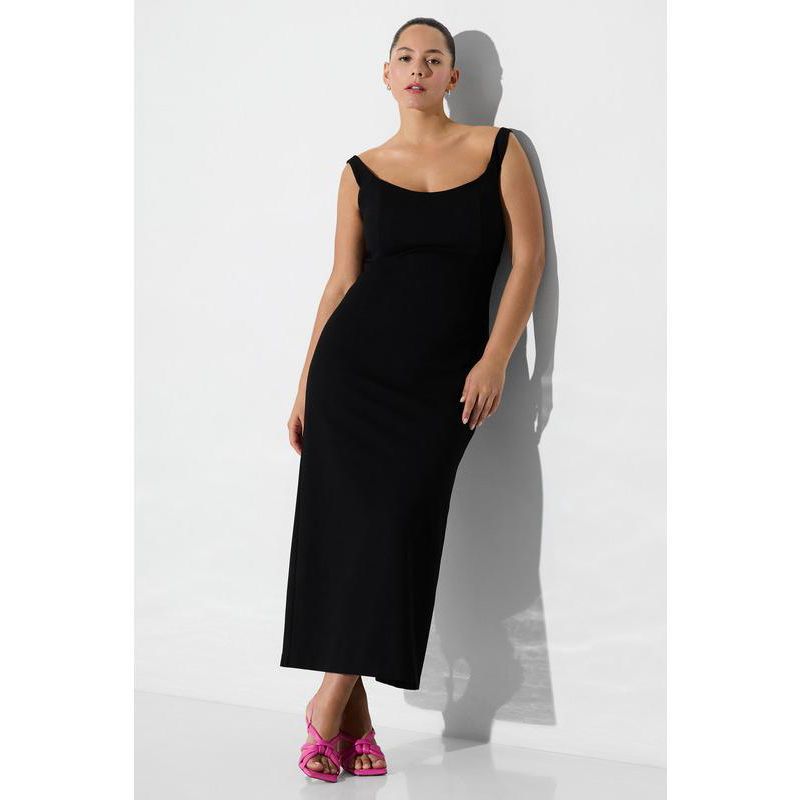 Women's Eliana Slit Sleeveless Off-Shoulder Boat-Neck Fitted Midi Dress