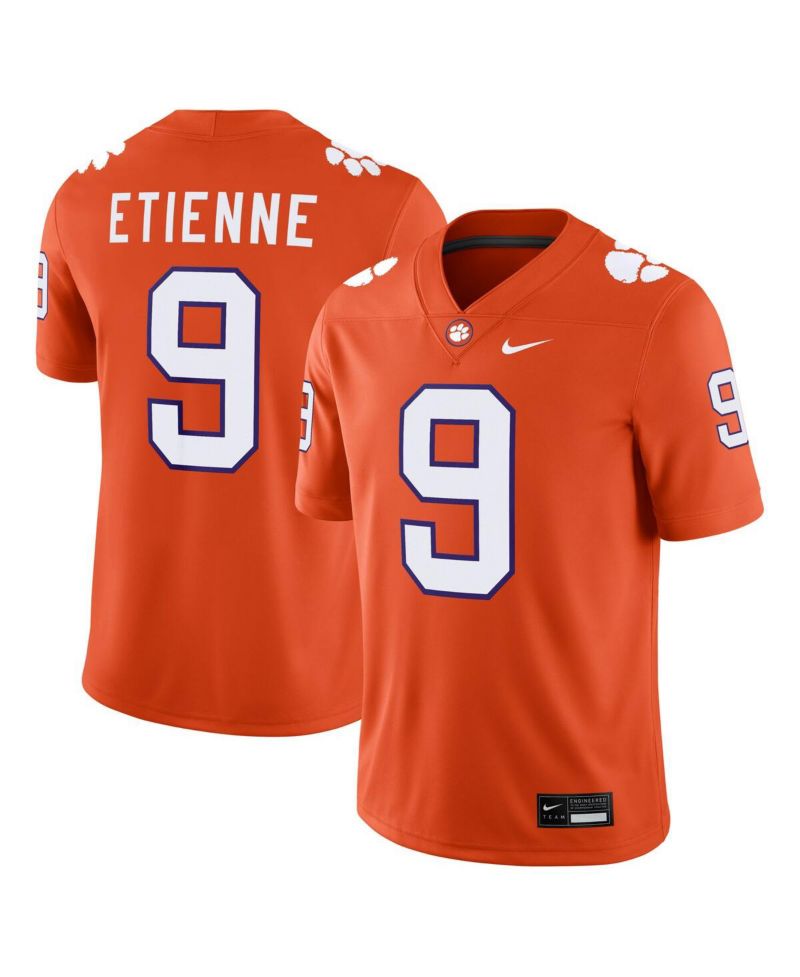 Men's Travis Etienne Orange Clemson Tigers Player Game Jersey